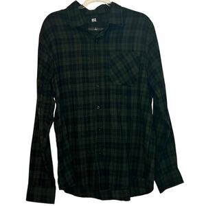 RSQ Green Flannel Button Up L